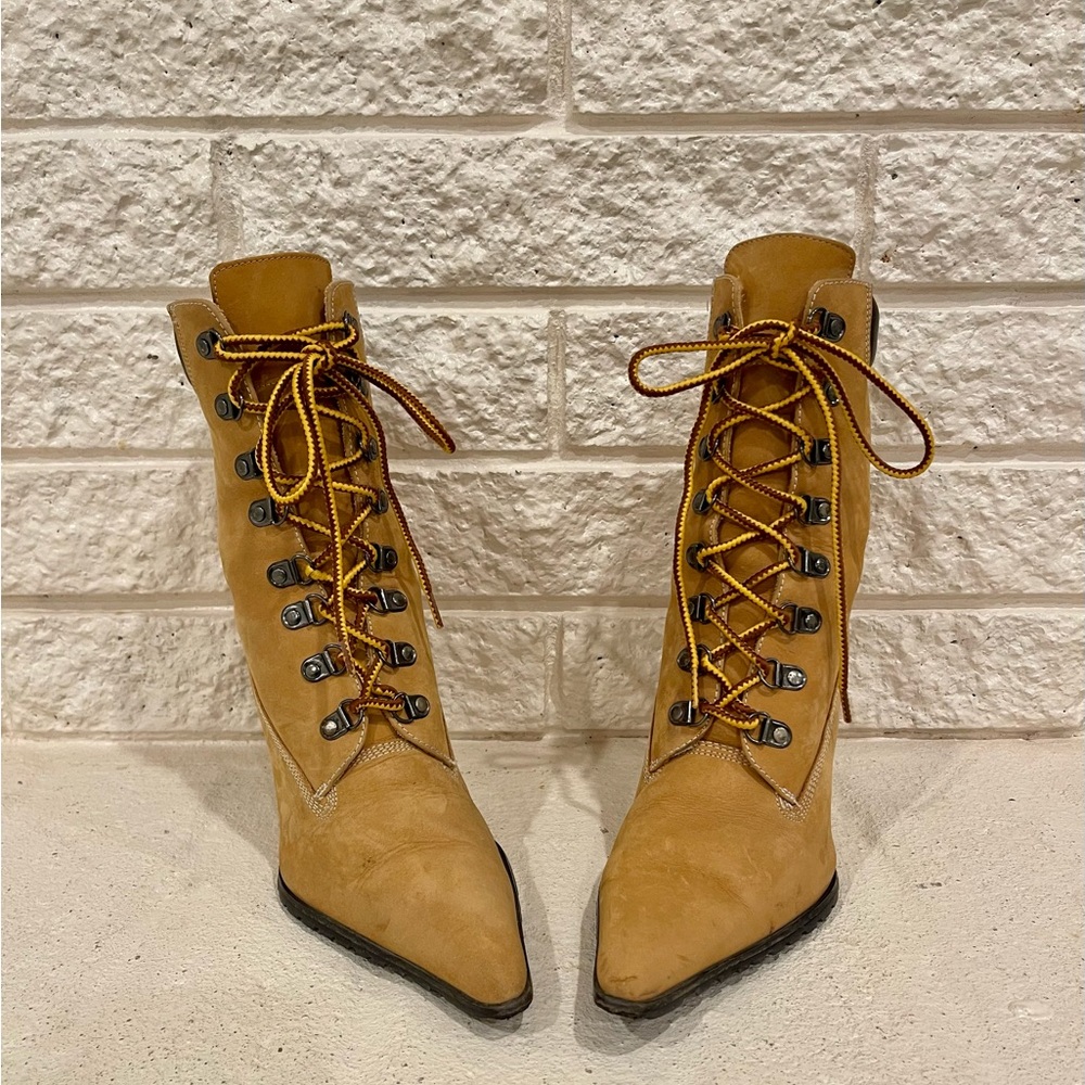 ‼️SOLD‼️ Nyla Faux Steel Toe Stiletto Boots